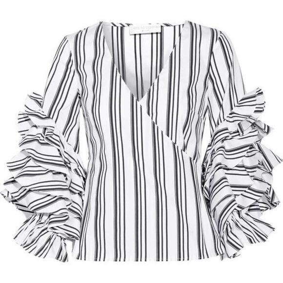 CAROLINE CONSTAS Ruffle Sleeve Top - Picture 2 of 6
